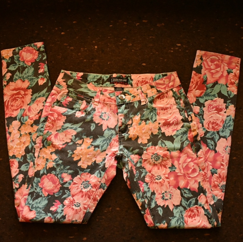 SOLD Floral Skinny Jeans for Love